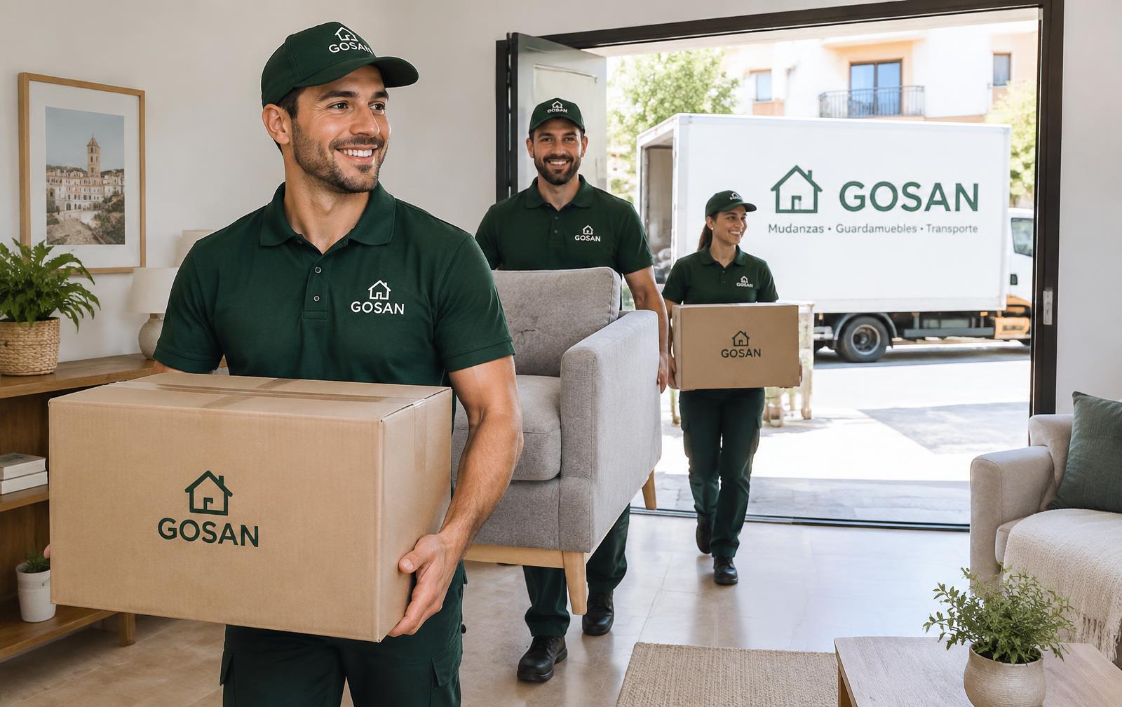 Equipo de GOSAN trasladando muebles